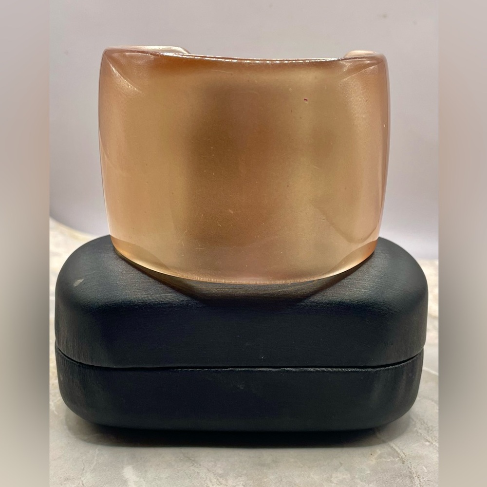 Retro Vintage Gold Acrylic Wide Cuff Bangle. 7 inches wide